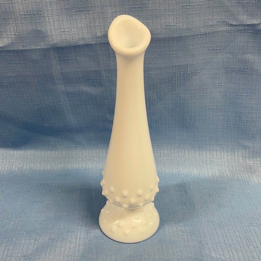 Fenton Hobnail milk glass swung vase